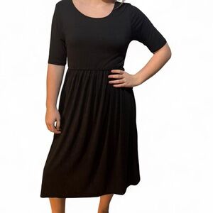 Zenana Outfitters Classic Black Midi Dress
